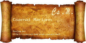 Csarnai Mariann névjegykártya