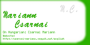 mariann csarnai business card